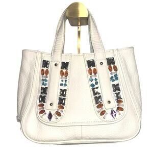 Cole Haan White Leather Bling Mini Tote
